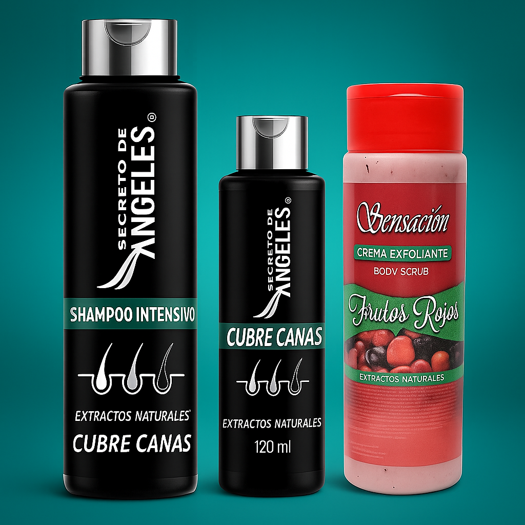 Shampoo Cubre Canas + Colágeno y Exfoliante GRATIS
