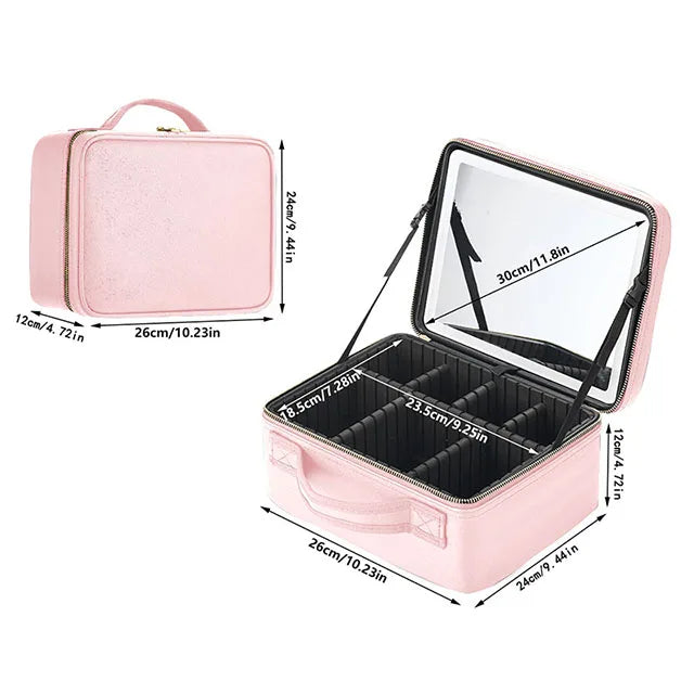 ORGANIZADOR DE MAQUILLAJE CON LUZ LED Y ESPEJO