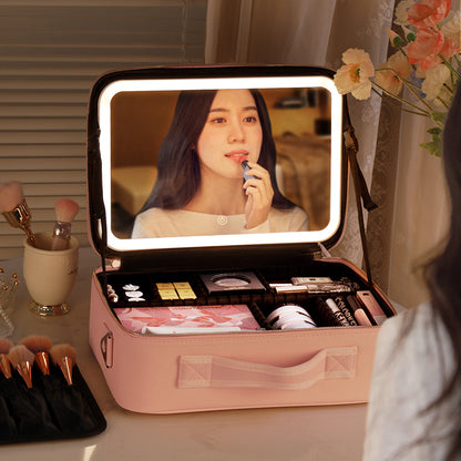ORGANIZADOR DE MAQUILLAJE CON LUZ LED Y ESPEJO
