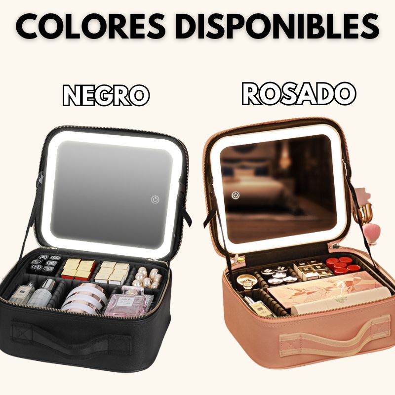 ORGANIZADOR DE MAQUILLAJE CON LUZ LED Y ESPEJO