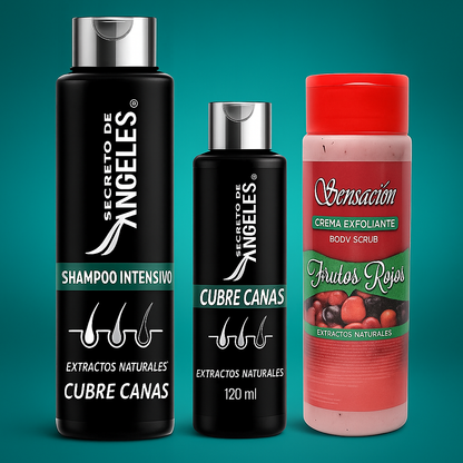 Shampoo Cubre Canas + Colágeno y Exfoliante GRATIS