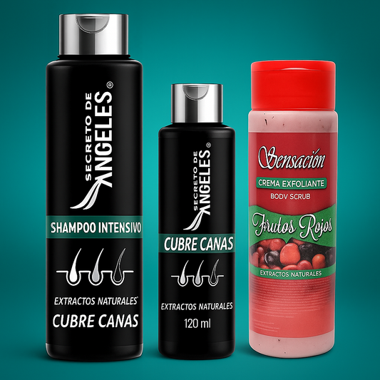 Shampoo Cubre Canas + Colágeno y Exfoliante GRATIS